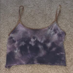 purple tie-dye crop top